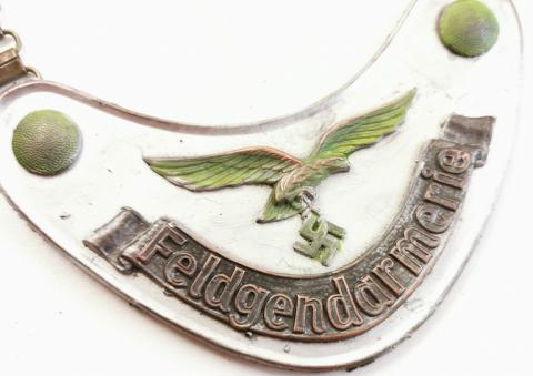 WW2 GERMAN NAZI FELDGENDARMERIE GORGET LUFTWAFFE SS CHAIN POLICE POLIZEI