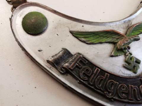 WW2 GERMAN NAZI FELDGENDARMERIE GORGET LUFTWAFFE SS CHAIN POLICE POLIZEI