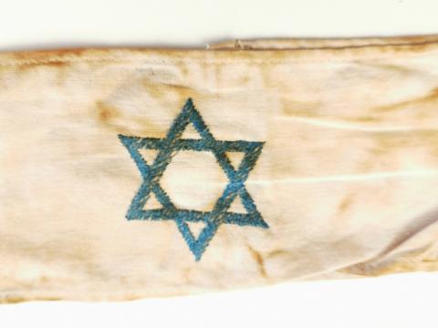 ORIGINAL FOR SALE HOLOCAUST JEWISH BLUE STAR OF DAVID ARMBAND FROM GHETTO GETTO JEW
