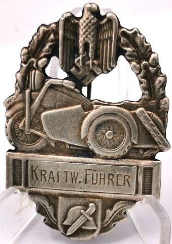 WW2 GERMAN NAZI kraftw.fuhrer MOTORCYCLE CLUB BADGE MEDAL AWARD NSKK N.S.K.K BMW HARLEY DAVIDSON TRIUMPH
