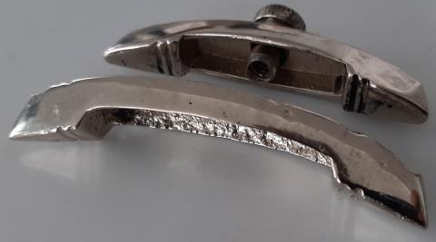 WW2 GERMAN NAZI LATE SA SS DAGGER NICKEL PLATED CROSSGUARD SET NUT PART ORIGINAL NON MAGNETIC