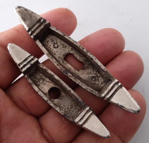WW2 GERMAN NAZI LATE SA SS DAGGER NICKEL PLATED CROSSGUARD SET PART ORIGINAL NON MAGNETIC EXC CONDITION