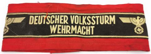 WW2 GERMAN NAZI LATE WAR DEUTSCHER VOLKSSTURM WEHRMACHT TUNIC ARMBAND