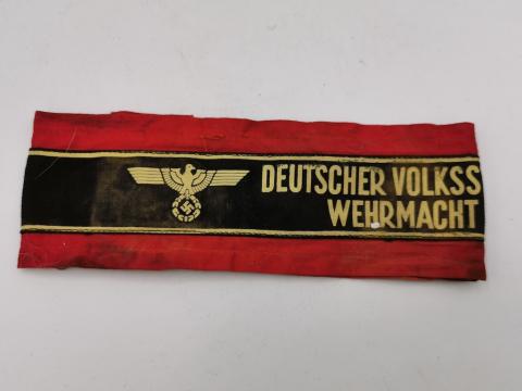 WW2 GERMAN NAZI LATE WAR DEUTSCHER VOLKSSTURM WEHRMACHT TUNIC ARMBAND