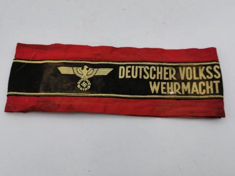 WW2 GERMAN NAZI LATE WAR DEUTSCHER VOLKSSTURM WEHRMACHT TUNIC ARMBAND