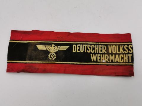 WW2 GERMAN NAZI LATE WAR DEUTSCHER VOLKSSTURM WEHRMACHT TUNIC ARMBAND