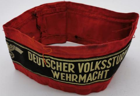 WW2 GERMAN NAZI LATE WAR DEUTSCHER VOLKSSTURM WEHRMACHT TUNIC ARMBAND