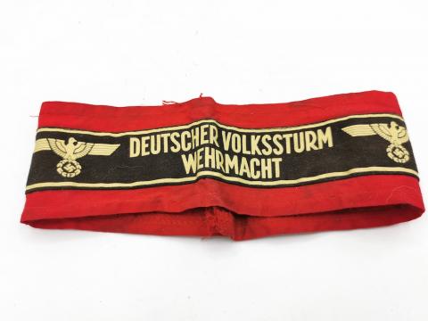 WW2 GERMAN NAZI LATE WAR DEUTSCHER VOLKSSTURM WEHRMACHT TUNIC ARMBAND