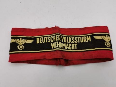 WW2 GERMAN NAZI LATE WAR DEUTSCHER VOLKSSTURM WEHRMACHT TUNIC ARMBAND