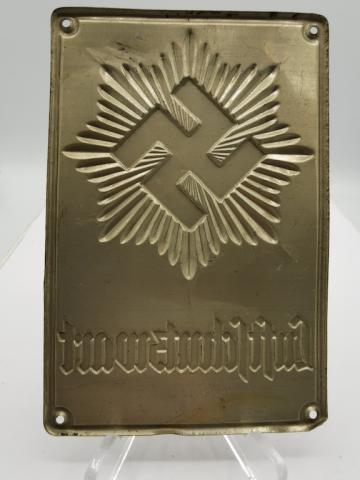 WW2 GERMAN NAZI LUFTCHUTZWART SWASTIKA THIRD REICH WALL PLATE LUFTSCHUTZ