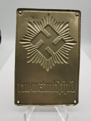 WW2 GERMAN NAZI LUFTCHUTZWART SWASTIKA THIRD REICH WALL PLATE LUFTSCHUTZ