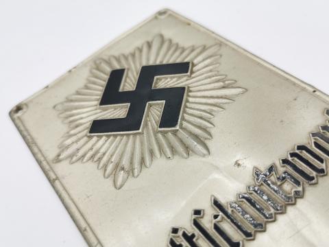 WW2 GERMAN NAZI LUFTCHUTZWART SWASTIKA THIRD REICH WALL PLATE LUFTSCHUTZ