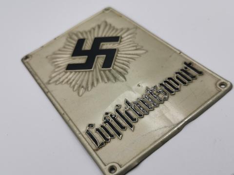 WW2 GERMAN NAZI LUFTCHUTZWART SWASTIKA THIRD REICH WALL PLATE LUFTSCHUTZ