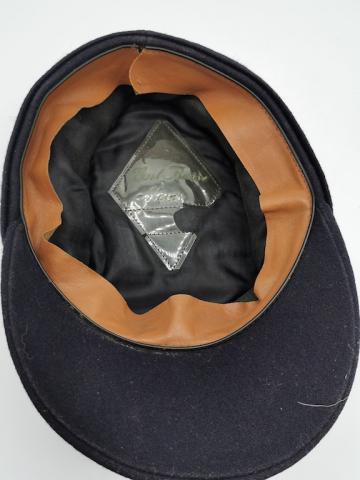 WW2 GERMAN NAZI M43 POLICE POLIZEI CAP WAFFEN SS GESTAPO HEADGEAR ORIGINAL FOR SALE Einheitsfeldmütze Feuerschutzpolizei