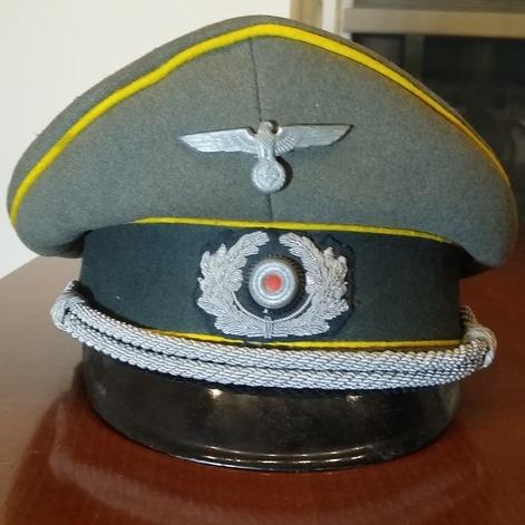 WW2 GERMAN NAZI NICE WEHRMACHT SIGNAL KORPS OFFICER VISOR CAP HEADGEAR