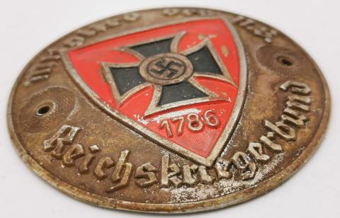 WW2 GERMAN NAZI VETERAN NS REICHSKRIEGERBUND MEMBERSHIP PLAQUE IRON CROSS SWASTIKA