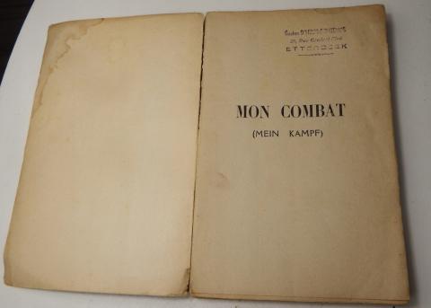 ADOLF HITLER MEIN KAMPF BOOK FRENCH EDITION RARE OLD MON COMBAT FRANCAIS LIVRE VIEUX