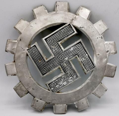 WW2 GERMAN NAZI RAD DAF ALUMINUM SWASTIKA SIGN PLATE THIRD REICH