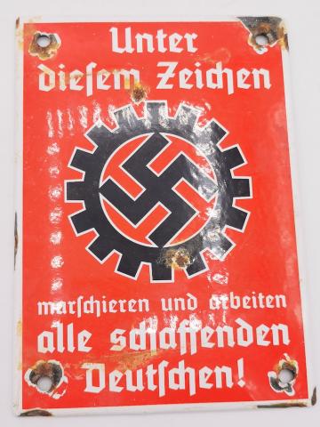 WW2 GERMAN NAZI RAD DAF WALL SIGN SWASTIKA THIRD REICH NSDAP Deutsche Arbeitsfront