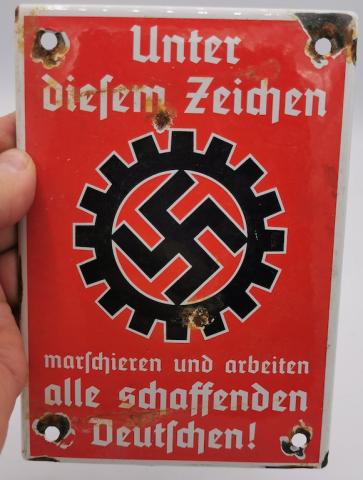 WW2 GERMAN NAZI RAD DAF WALL SIGN SWASTIKA THIRD REICH NSDAP Deutsche Arbeitsfront