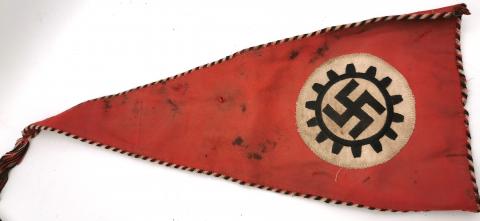 WW2 GERMAN NAZI RARE 45CM RAD DAF CAR PENNANT FLAG WEHRMACHT SWASTIKA