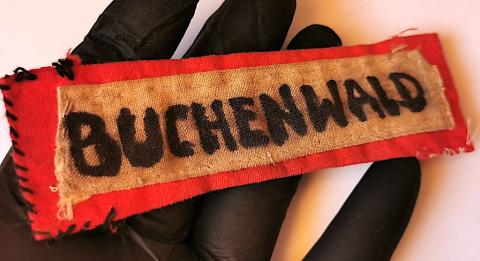 WW2 GERMAN NAZI RARE CONCENTRATION CAMP BUCHENWALD INMATE PATCH HOLOCAUST ORIGINAL WW2 GERMAN NAZI RARE CONCENTRATION CAMP BUCHENWALD INMATE PATCH HOLOCAUST ORIGINAL