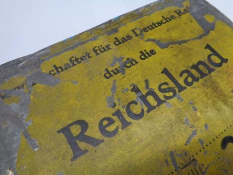 WW2 GERMAN NAZI RARE CONCENTRATION CAMP DACHAU "THIS LAND IS OWNED BY THE THIRD REICH DACHAU CAMP" ( REICHSLAND ) PANEL SIGN WITH STAMP WW2 GERMAN NAZI RARE CONCENTRATION CAMP DACHAU "THIS LAND IS OWNED BY THE THIRD REICH DACHAU CAMP" ( REICHSLAND ) PANEL SIGN WITH STAMP