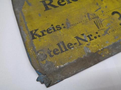 WW2 GERMAN NAZI RARE CONCENTRATION CAMP DACHAU "THIS LAND IS OWNED BY THE THIRD REICH DACHAU CAMP" ( REICHSLAND ) PANEL SIGN WITH STAMP WW2 GERMAN NAZI RARE CONCENTRATION CAMP DACHAU "THIS LAND IS OWNED BY THE THIRD REICH DACHAU CAMP" ( REICHSLAND ) PANEL SIGN WITH STAMP