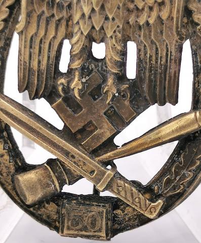 WW2 GERMAN NAZI GENERAL ASSAULT BADGE GRADE III 50 MEDAL AWARD WEHRMACHT WAFFEN SS LUFTWAFFE