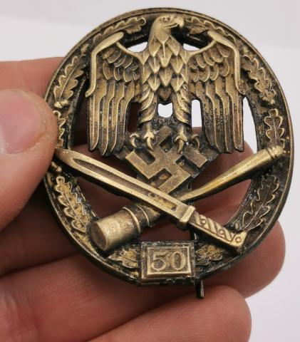 WW2 GERMAN NAZI GENERAL ASSAULT BADGE GRADE III 50 MEDAL AWARD WEHRMACHT WAFFEN SS LUFTWAFFE