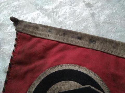 WW2 GERMAN NAZI WAFFEN ORIGINAL SS SA CAR PENNANT FLAG MARKED BOTH SIDES EARLY 1930S THIRD REICH