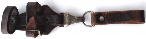 WW2 GERMAN NAZI RARE SA NSKK EARLY DAGGER VERTICAL LEATHER HANGER LOOP BY RZM