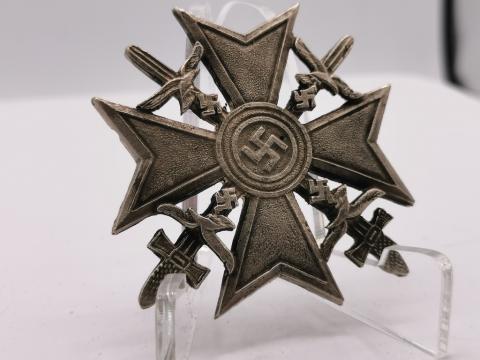 WW2 GERMAN NAZI SPANISH MERIT CROSS SILVER MEDAL BADGE AWARD RZM GES. GESCH.