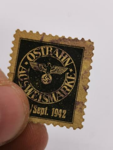 WW2 GERMAN NAZI RARE THIRD REICH ORIGINAL STAMP LETTER FELDPOST ostrahn ausweismarke 1942