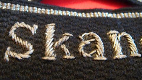 WW2 GERMAN NAZI WAFFEN SS 12TH MOUNTAIN DIVISION TUNIC REMOVED CUFF TITLE SKANDERBEG RZM TAG TOTENKOPF CUFF TITLE