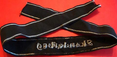 WW2 GERMAN NAZI WAFFEN SS 12TH MOUNTAIN DIVISION TUNIC REMOVED CUFF TITLE SKANDERBEG RZM TAG TOTENKOPF CUFF TITLE