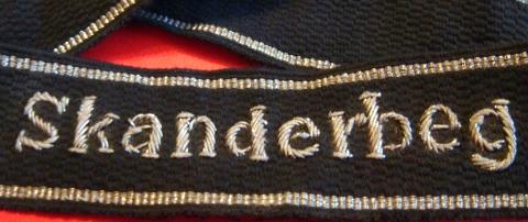 WW2 GERMAN NAZI WAFFEN SS 12TH MOUNTAIN DIVISION TUNIC REMOVED CUFF TITLE SKANDERBEG RZM TAG TOTENKOPF CUFF TITLE