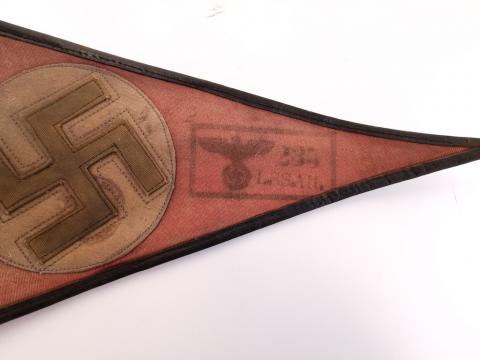 WW2 GERMAN NAZI WAFFEN SS 1st SS Panzer Division Leibstandarte SS Adolf Hitler LSSAH L.S.S.A.H FLAG PENNANT REICH