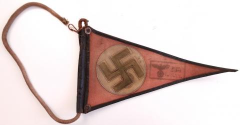 WW2 GERMAN NAZI WAFFEN SS 1st SS Panzer Division Leibstandarte SS Adolf Hitler LSSAH L.S.S.A.H FLAG PENNANT REICH