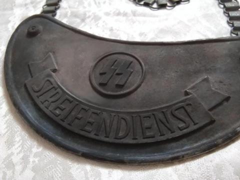 WW2 GERMAN NAZI RARE WAFFEN SS GORGET UNIFORM RZM ORIGINAL POLIZEI