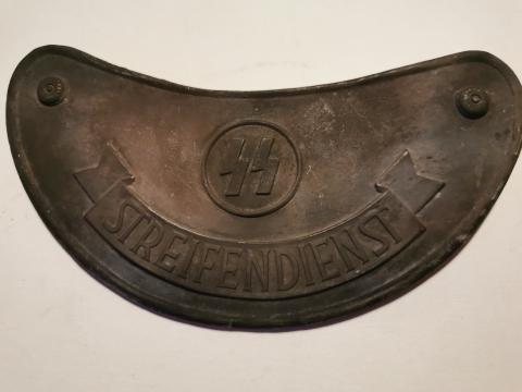 WW2 GERMAN NAZI WAFFEN SS GORGET UNIFORM RZM ORIGINAL POLIZEI