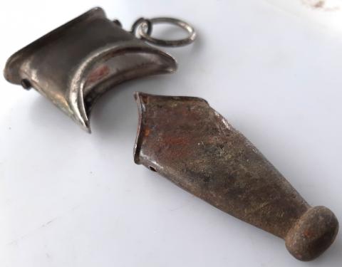 WW2 GERMAN NAZI TRANSITIONAL - LATE SA SS NSKK DAGGER SCABBARD METAL PARTS ORIGINAL NOT MAGNETIC