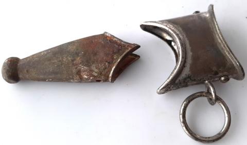 WW2 GERMAN NAZI TRANSITIONAL - LATE SA SS NSKK DAGGER SCABBARD METAL PARTS ORIGINAL NOT MAGNETIC