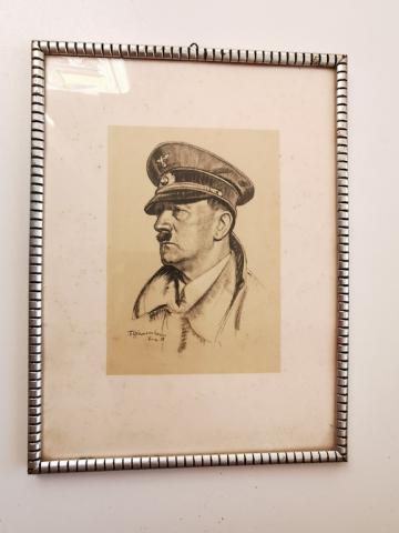 WW2 GERMAN NAZI UNIQUE HANDMADE PAINTING ADOLF HITLER SIGNED ARTWORK AUTOGRAPH AUTOGRAF FRAME WW2 GERMAN NAZI UNIQUE HANDMADE PAINTING ADOLF HITLER SIGNED ARTWORK AUTOGRAPH AUTOGRAF FRAME