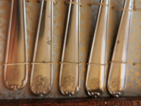 WW2 GERMAN NAZI ADOLF HITLER PERSONAL CUTLERY CASE SPOON KNIFE FORK AH MONOGRAM ORIGINAL FOR SALE
