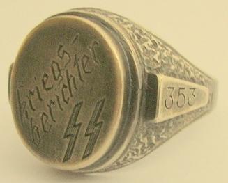 WW2 GERMAN NAZI WAFFEN SS photographer KRIEGSBERICHTER PERSONALIZED SS LOW NUMBERED SILVER RING