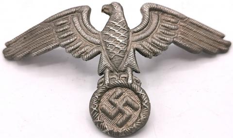 WW2 GERMAN NAZI ORIGINAL METAL EAGLE INSIGNIA VISOR CAP EARLY ASSMANN HEADGEAR SS NSKK