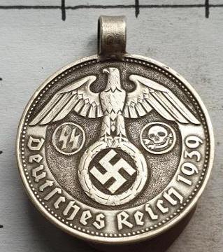 WW2 GERMAN NAZI WAFFEN SS TOTENKOPF EARLY PANZER MEDAL AWARD SKULL