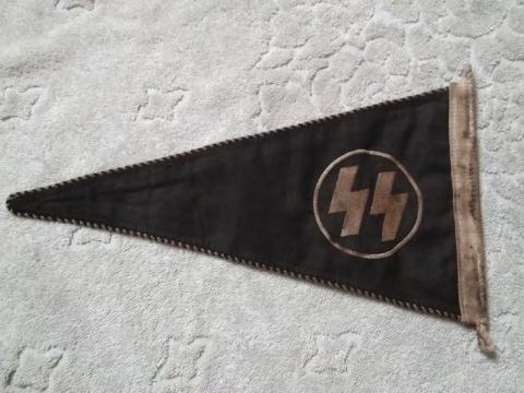 WW2 GERMAN NAZI WAFFEN SS CAR FLAG PENNANT RZM TOTENKOPF PANZER ALLGEMEINE SS HIMMLER