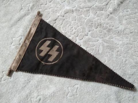 WW2 GERMAN NAZI WAFFEN SS CAR FLAG PENNANT RZM TOTENKOPF PANZER ALLGEMEINE SS HIMMLER